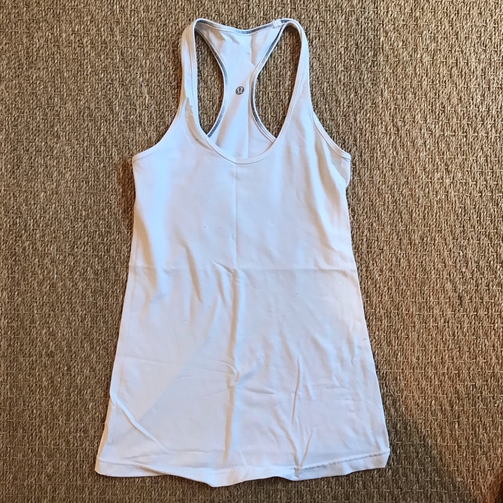 White Lululemon Cool Racerback Tank